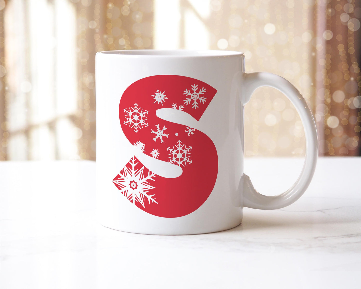 Personalised Initial S Mug: Elegant Coffee Cup Gift Set