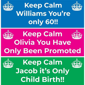 2 Personalised Keep Calm Party Celebration Bunting Banners Decoration Posters