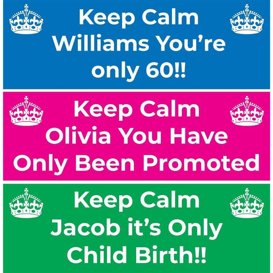 2 Personalised Keep Calm Party Celebration Bunting Banners Decoration Posters
