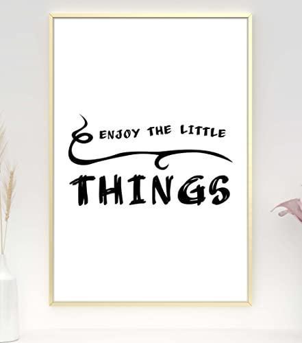 Enjoy Little Things Motivational Inspirational Love Positive Quote Poster Wall