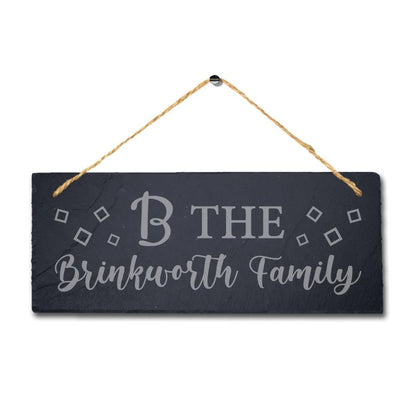 The Brinkworh Family Laser Engraved Wall Hanging Slate Home Door Plaque Sign