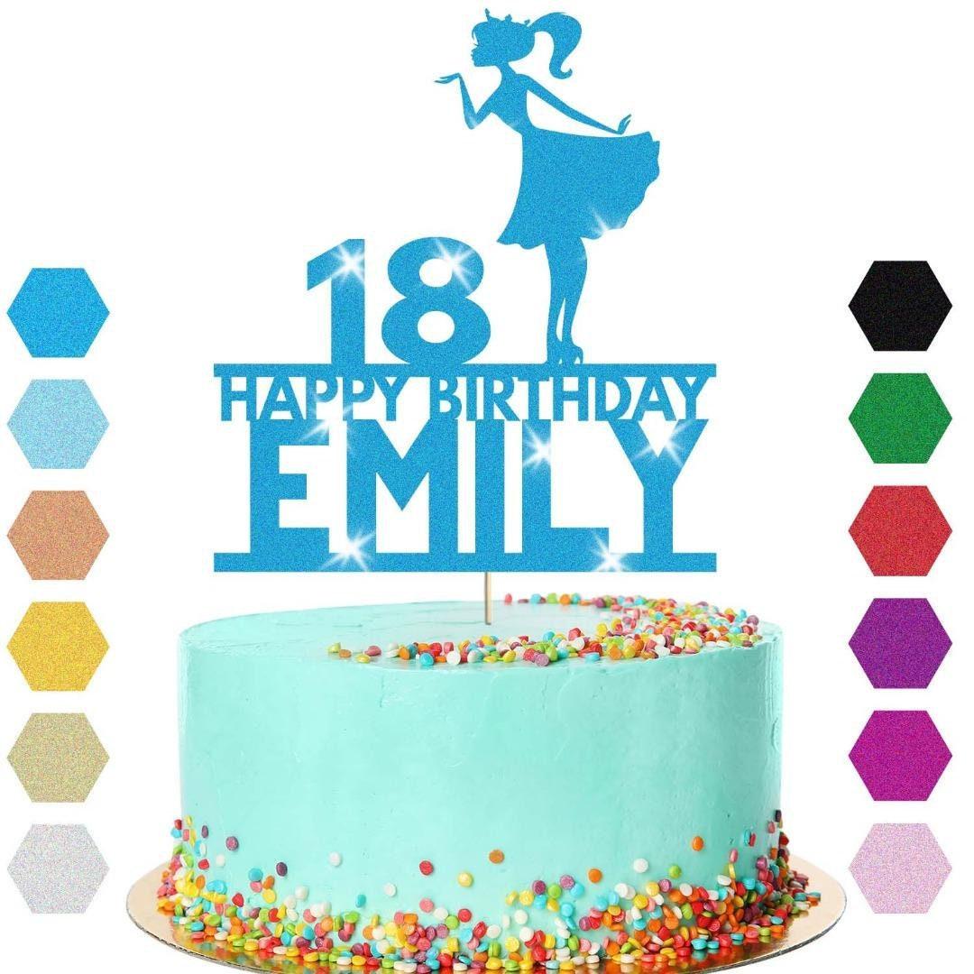 Stylish Girl Cake Topper Personalised Party Birthday Cake Decoration Any Name & Age