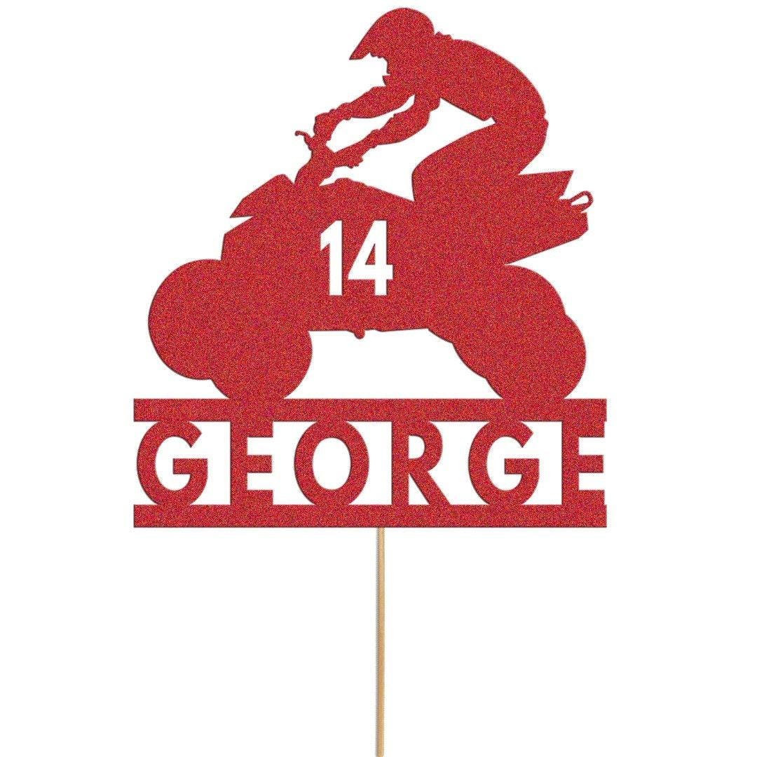 Personalised Glitter Quad Bike Cake Topper: Custom ATV Decoration