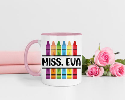 Personalised Teacher Crayon Mug & Coaster Set: Thoughtful Gift