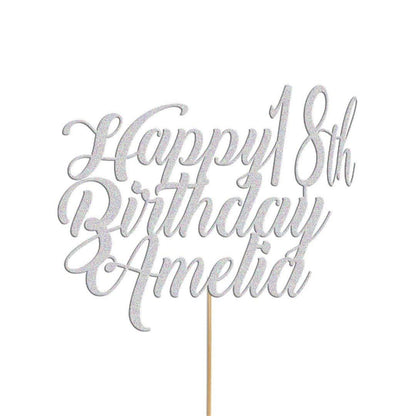 Personalised Cake Topper Any Custom & Text Birthday Wedding Glitter Decoration