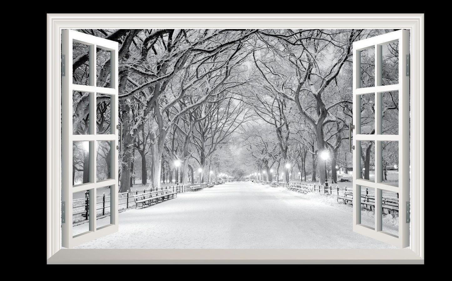 Central Park Window View Wall Decal: NYC 3D Mural