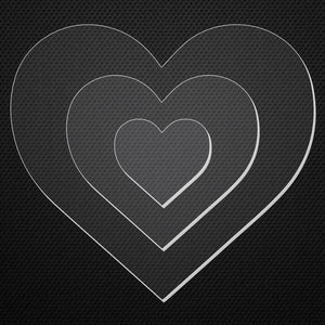 2 Acrylic Heart Shape Ganaching Plates Clear Ganache Cake Decorating Board Various Sizes