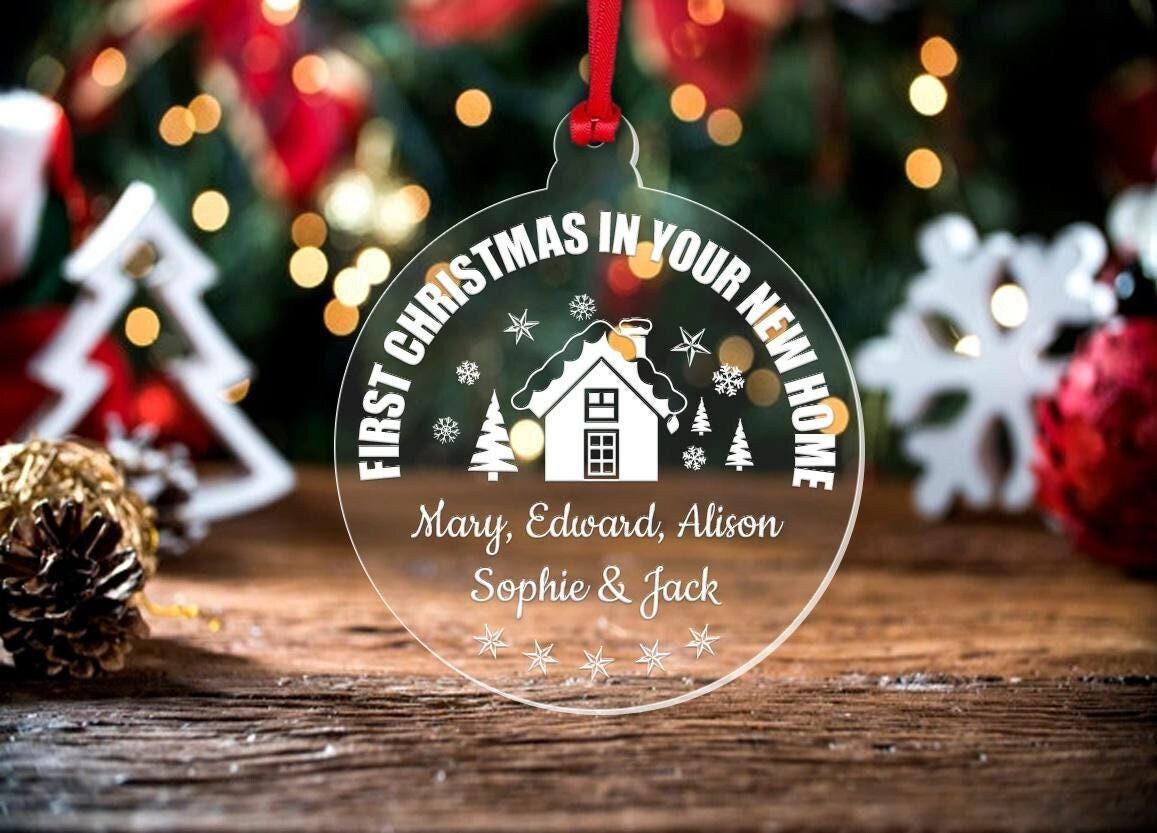 Personalised New Home First Christmas Bauble 1st Xmas Tree Decoration Gift