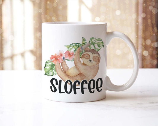Sloth Coffee Mug Gift Set, Funny Tea Cup and Coaster