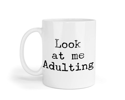 Funny Adulting Mug: Novelty Coffee Tea Cup, Birthday Gift