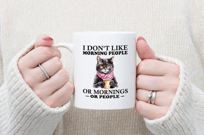 Funny Sarcastic Coffee Mug & Coaster Set: I Don't Like Morning People