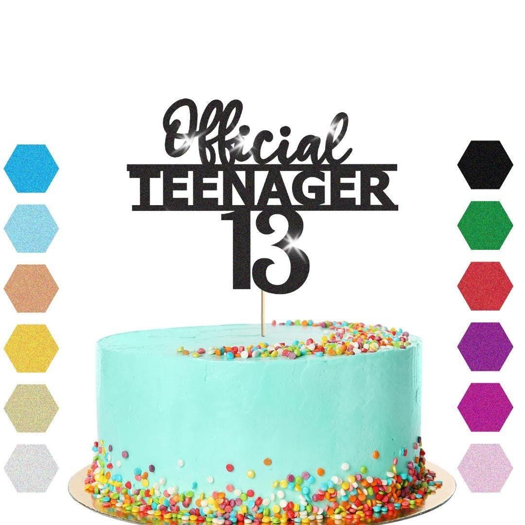 Personalised Official Teenager Glitter Cake Topper Birthday Gift Cake Decoration