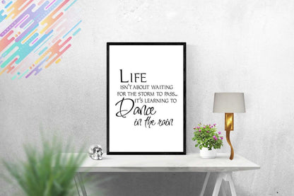 Life Is Not About Waiting Positive Quote Picture Art Poster Print Wall