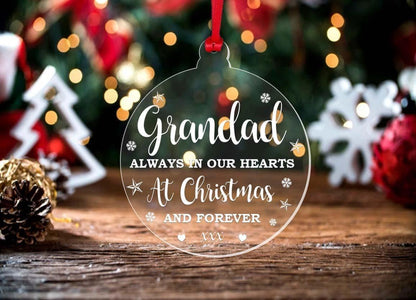Personalised Memorial Christmas Bauble: Laser Engraved Acrylic Keepsake