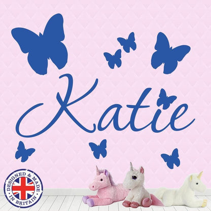 Personalised Name Butterfly Wall Art Custom Girls Bedroom Vinyl Kids Sticker