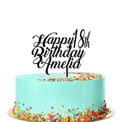 Personalised Birthday Cake Topper Any Custom Text Wedding Acrylic Decoration