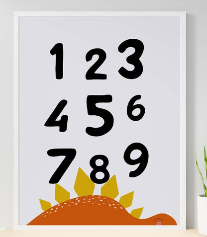 1-9 Numbers Sleeping Cute Dinosaur Nursery Wall Decor Art Poster Print