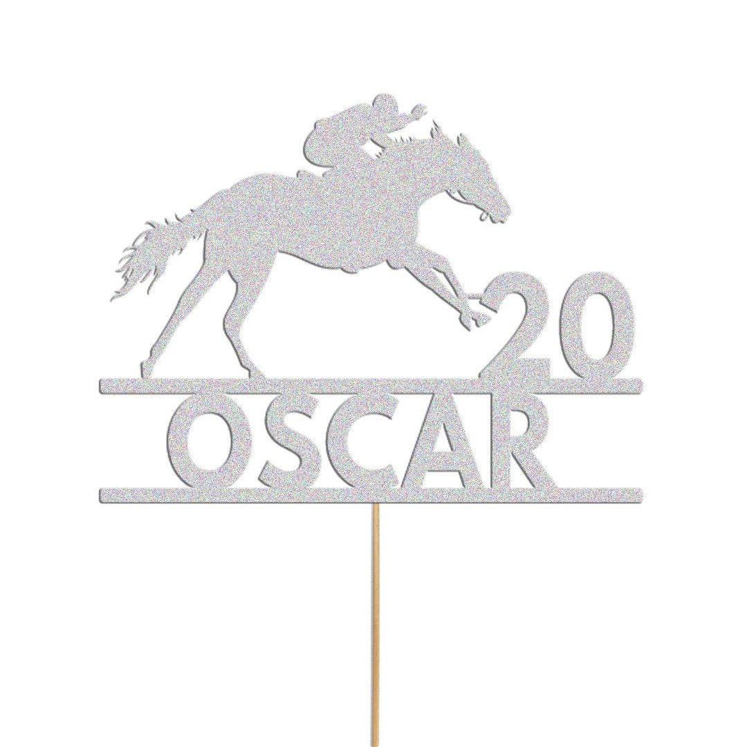 Personalised Horse Racing Jockey Topper Birthday Cake Decoration Any Name & Age