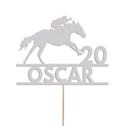 Personalised Horse Racing Jockey Topper Birthday Cake Decoration Any Name & Age