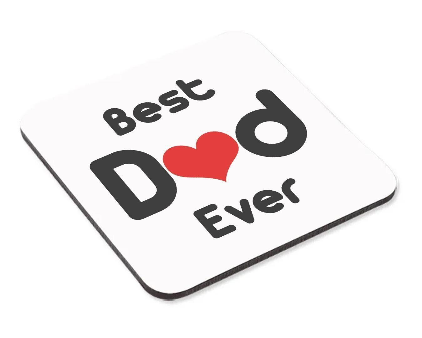 Best Dad Ever Mug & Coaster Set Daddy Birthday Fathers Day Daughter Son Gift