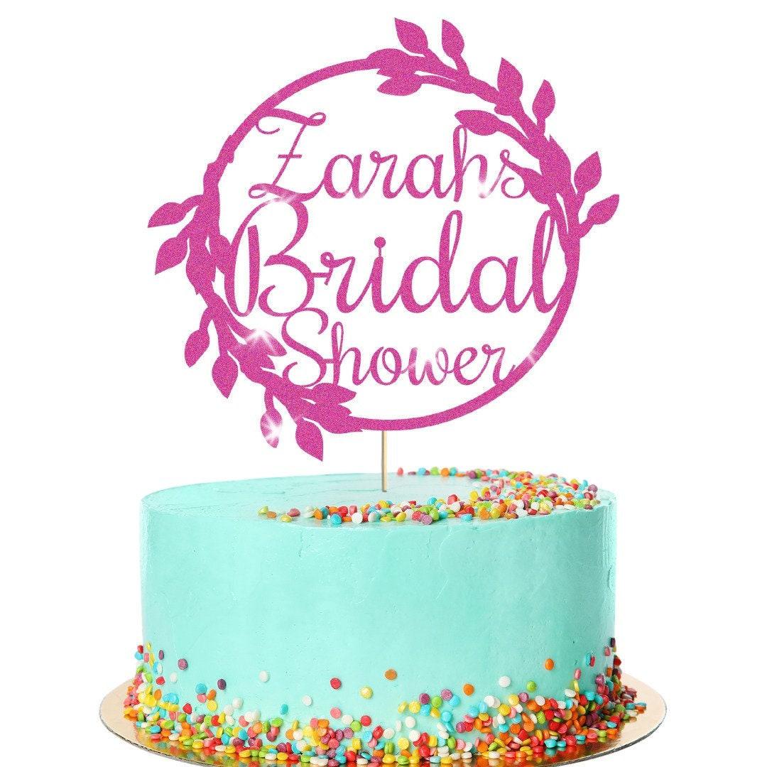 Customized Glitter Bridal Shower Cake Topper For Wedding Party Decoration
