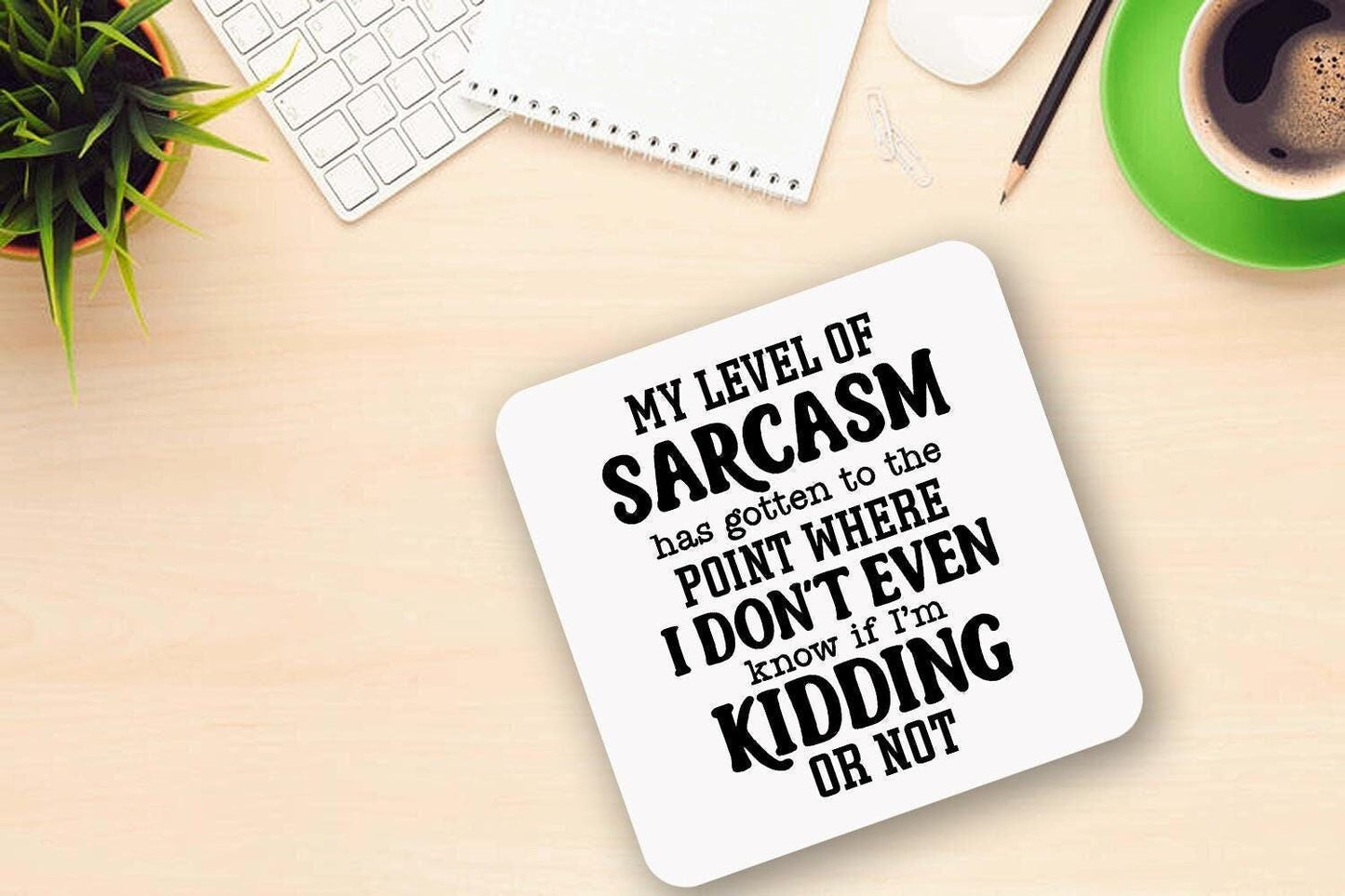 Funny Mug And Coaster Gift Set My Level Of Sarcasm Office Coffee Cup Gifts