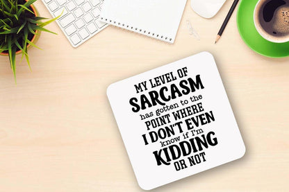 Funny Mug And Coaster Gift Set My Level Of Sarcasm Office Coffee Cup Gifts