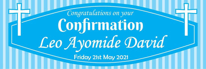 2 Personalised Confirmation Congratulations Banners Party Celebration Posters