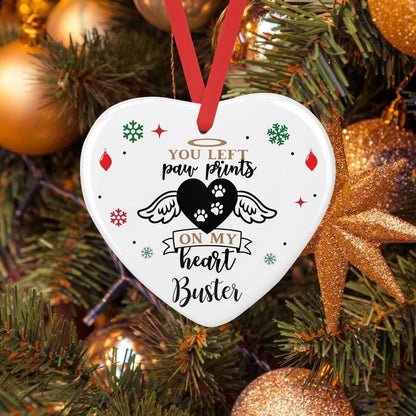 Personalised Cat Memory Christmas Ceramic Bauble Pet Memorial Custom Kitten Xmas Decoration Gift