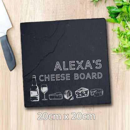 Personalised Engraved Cheese Slate Board Cutting Chopping Serving Placemats