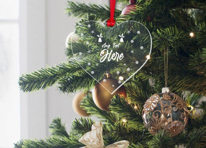 Personalised Heart Christmas Bauble: Laser Engraved Acrylic Keepsake