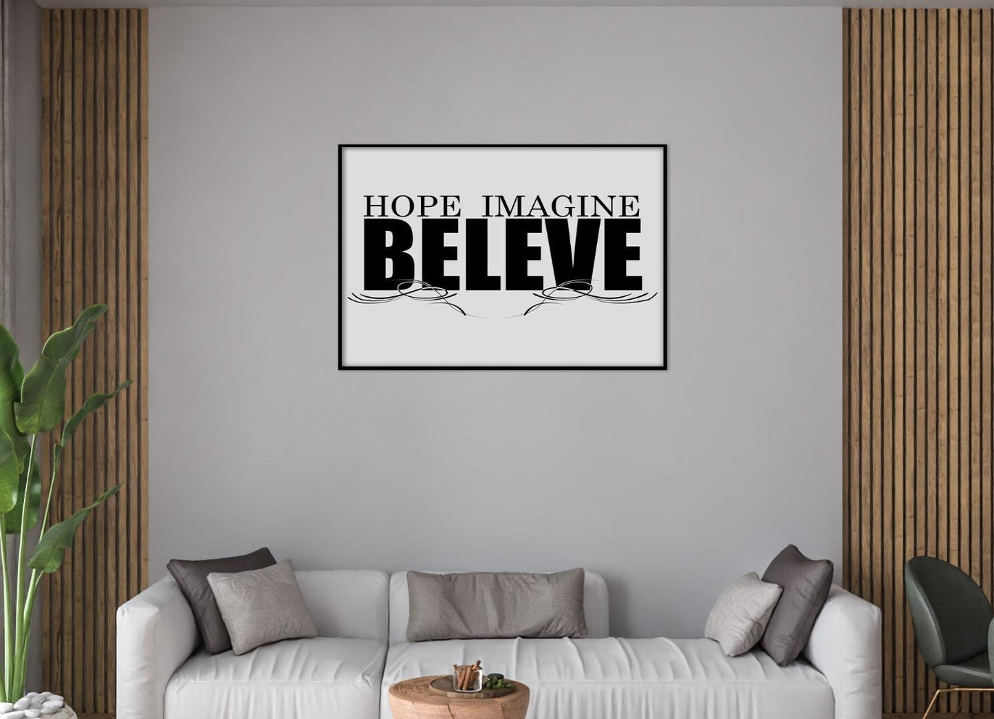 Hope Imagine Believe Motivational Positive Thought Quote Art Poster Print Wall