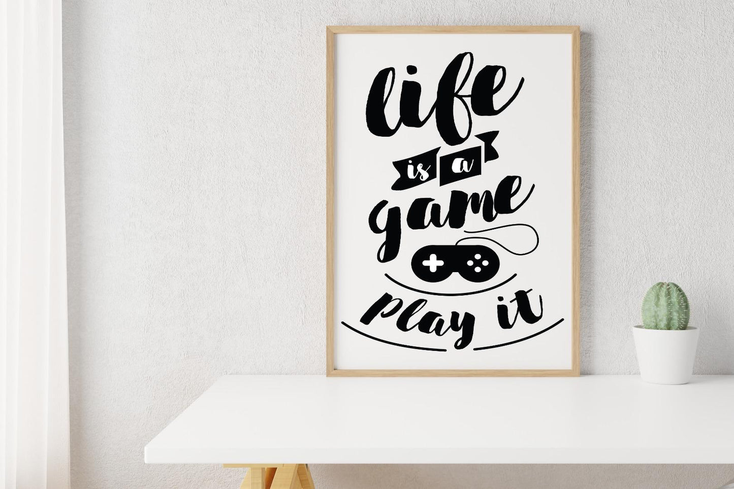 Life Is A Game Play It Inspirational Positive Thoughts Quote Poster Print Wall