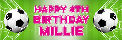 2 Personalised Football Birthday Banners: Sports Party Decoration