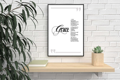 Grace Seemingly Effortless Beauty Inspirational Positive Thought Quote Poster