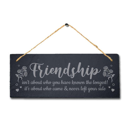 Engraved Friendship Slate Plaque with Jute Rope