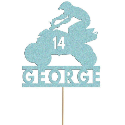 Personalised Glitter Quad Bike Cake Topper: Custom ATV Decoration