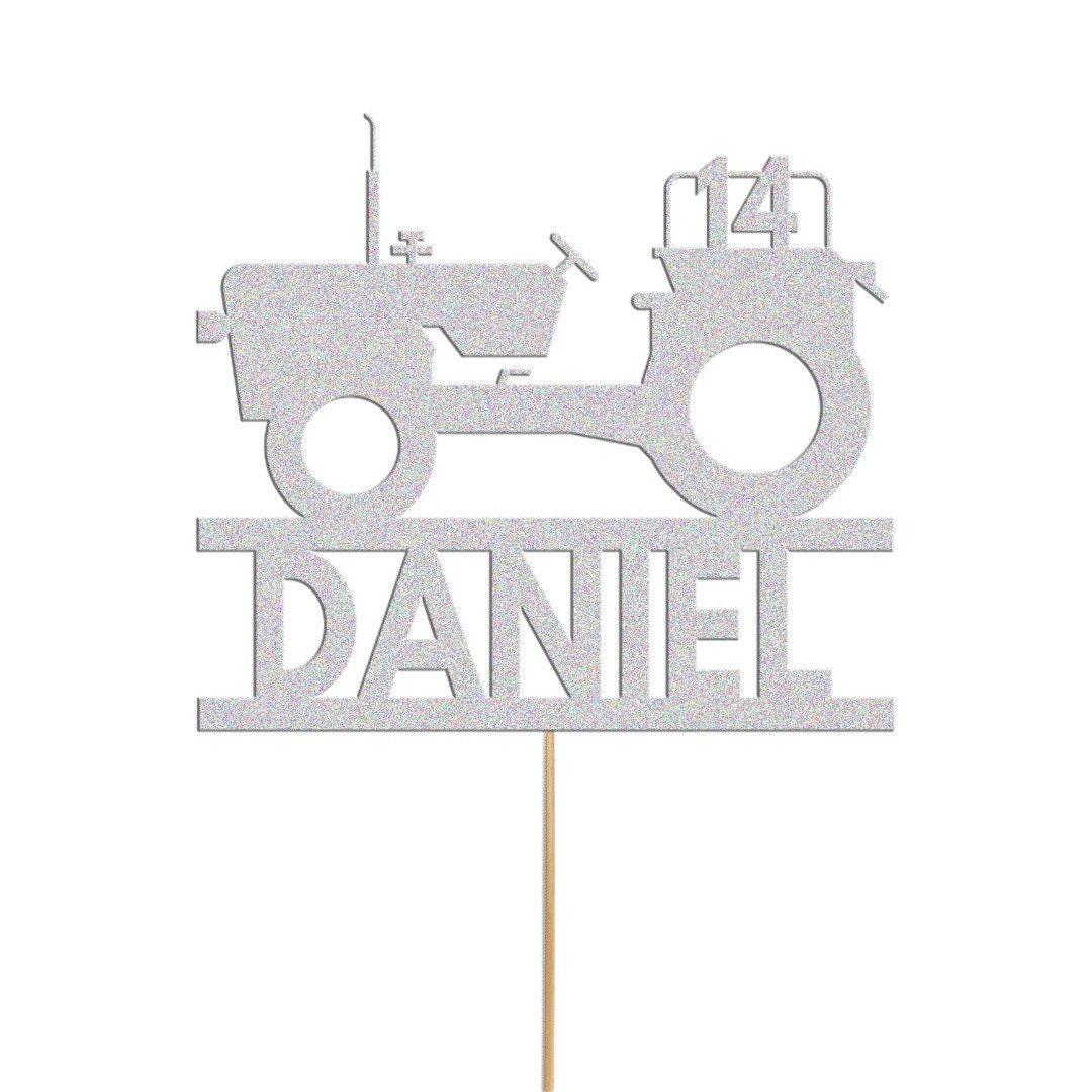 Custom Tractor Birthday Cake Topper Personalised Farm Farming Cake Decoration Any Name & Age