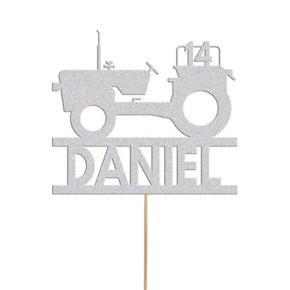 Custom Tractor Birthday Cake Topper Personalised Farm Farming Cake Decoration Any Name & Age