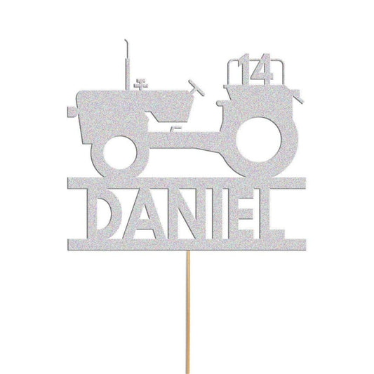 Custom Tractor Birthday Cake Topper Personalised Farm Farming Cake Decoration Any Name & Age