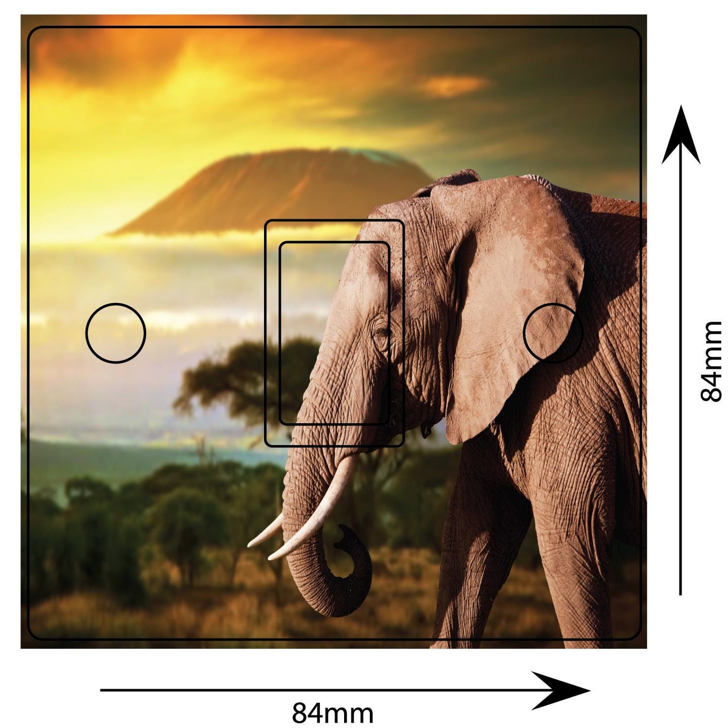 Elephant Sunset Island 3d Light Switch Sticker Cover Vinyl Skin Wall Decal Decor