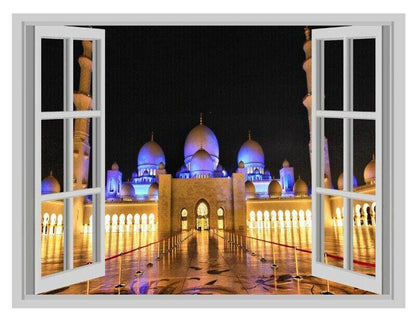 Huge Sheikh Zayed Mosque Window Wall Sticker Art Vinyl Decal Decor
