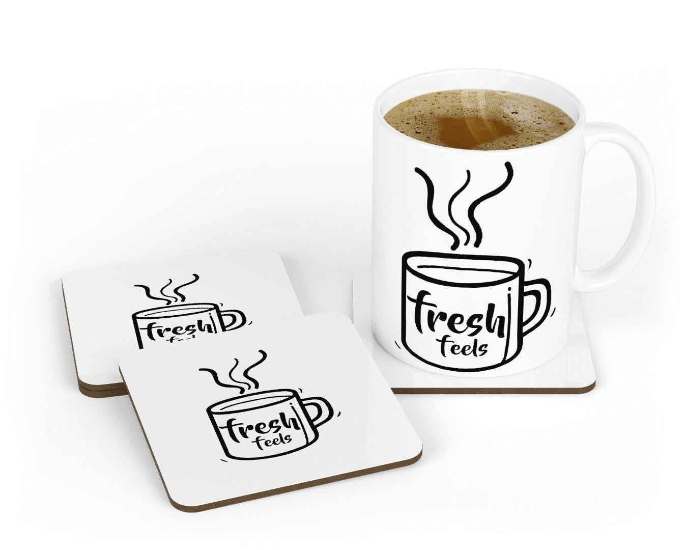 Fresh Feels Mug & Coaster Set Friend Birthday Christmas Coffee Coworker Tea Gift