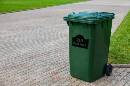 Personalised Wheelie Bin Sticker: Arch House Number, Waterproof Vinyl