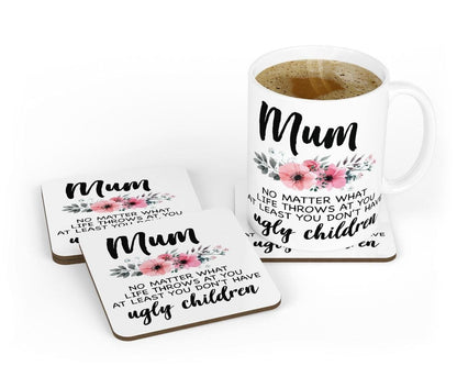 Mum Mug & Coaster No Matter What Life Throws Mummy Mothers Day Birthday Gift