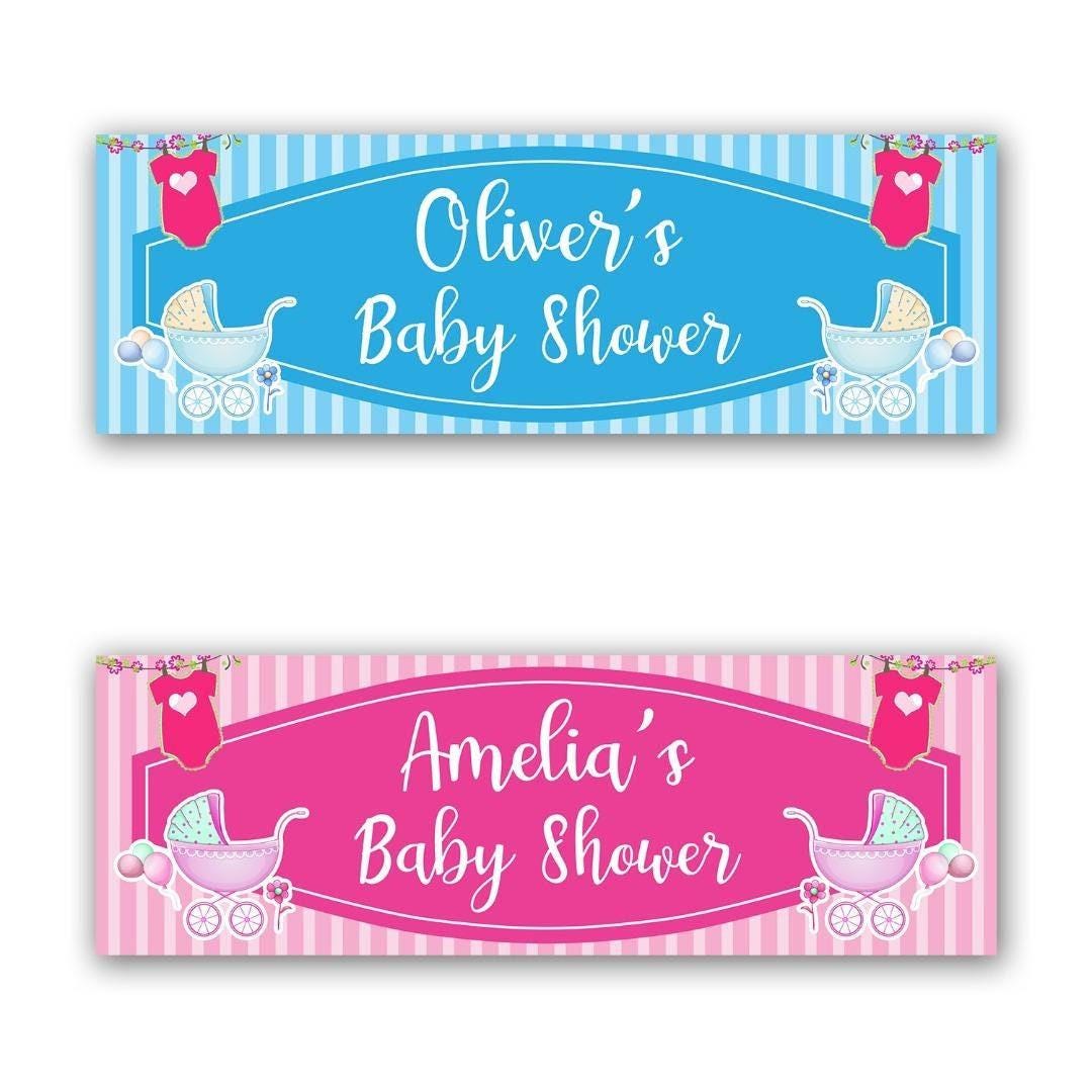 2 Personalised Baby Shower Celebration Banners - New Mum To Be - Party Decoration Posters