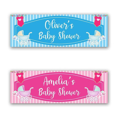 2 Personalised Baby Shower Celebration Banners - New Mum To Be - Party Decoration Posters