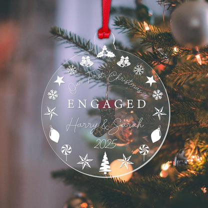 Personalised Couple Christmas Bauble Engagement Marriage Gift First Christmasgiftdecortree