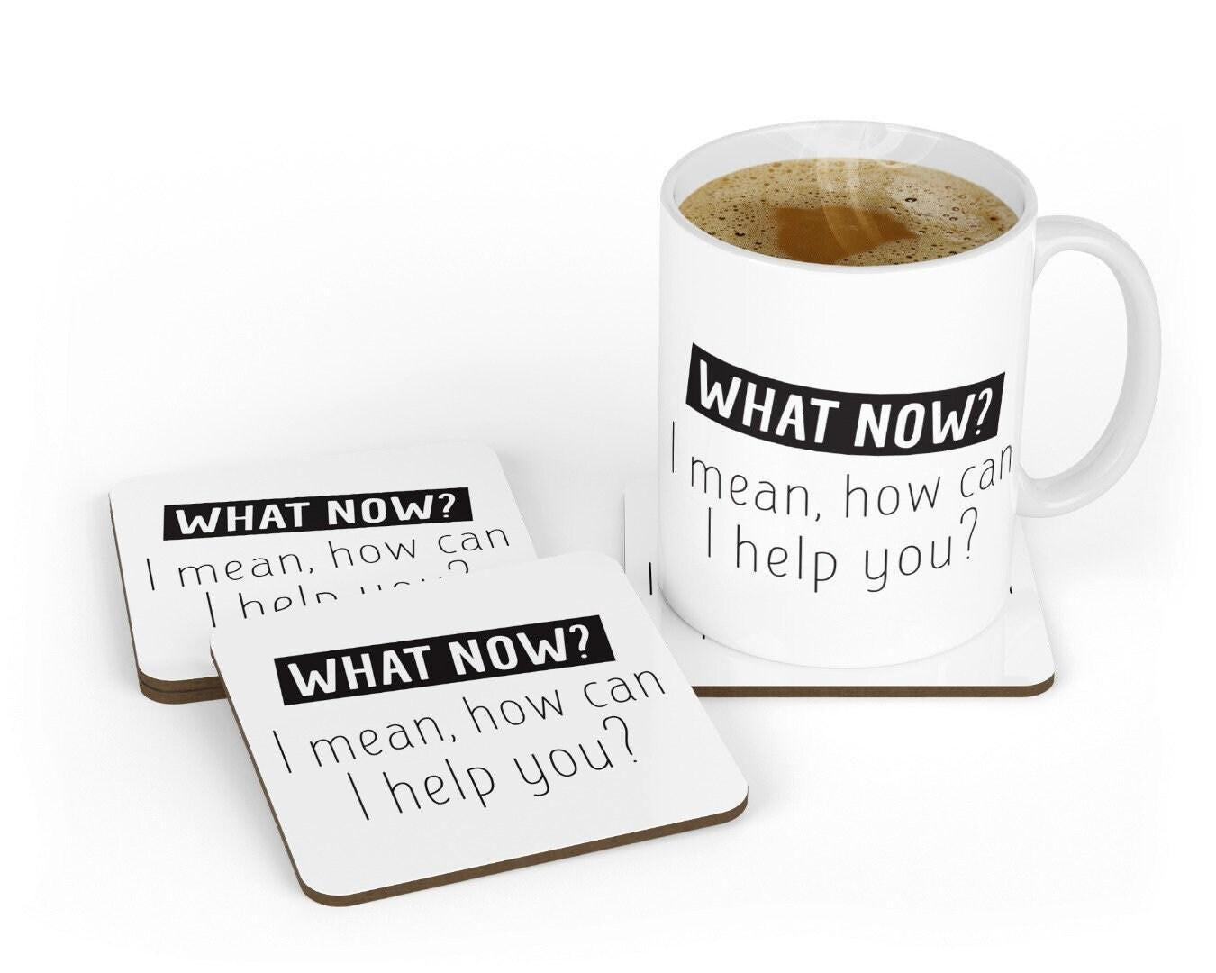Funny Receptionist Mug & Coaster Set: Helpdesk Tech Support Gift
