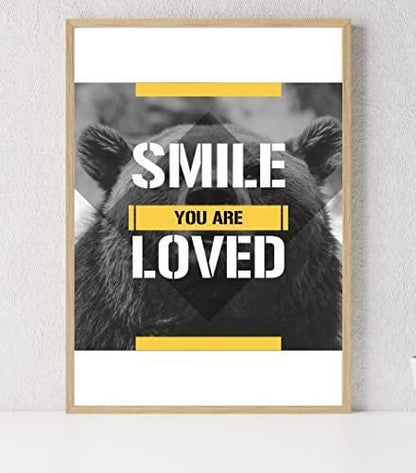 Smile You Are Loved Motivational Inspirational Love Positive Quote Poster Wall